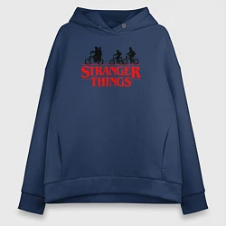 Толстовка оверсайз женская STRANGER THINGS, цвет: тёмно-синий