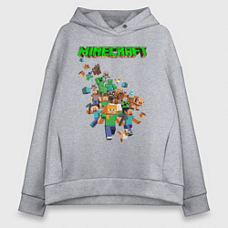 Толстовка оверсайз женская Minecraft, цвет: меланж