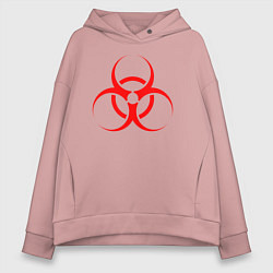 Толстовка оверсайз женская BIOHAZARD, цвет: пыльно-розовый