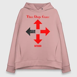 Толстовка оверсайз женская Three Days Grace, цвет: пыльно-розовый