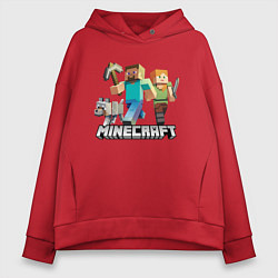 Толстовка оверсайз женская MINECRAFT, цвет: красный
