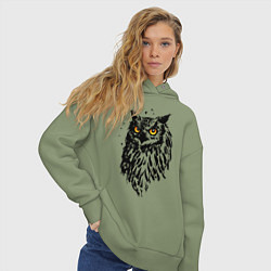 Толстовка оверсайз женская Сова, цвет: авокадо — фото 2