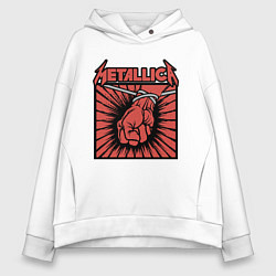 Толстовка оверсайз женская Metallica, цвет: белый