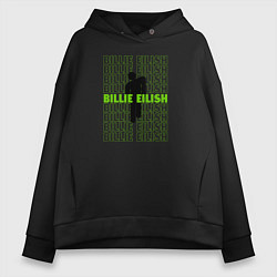 Толстовка оверсайз женская BILLIE EILISH logo, цвет: черный