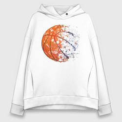 Толстовка оверсайз женская BasketBall, цвет: белый