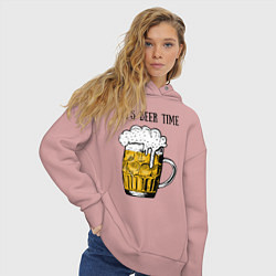 Толстовка оверсайз женская It's beer time, цвет: пыльно-розовый — фото 2
