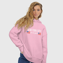 Толстовка оверсайз женская NEW YORK, цвет: светло-розовый — фото 2