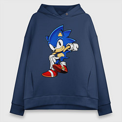 Толстовка оверсайз женская SONIC, цвет: тёмно-синий