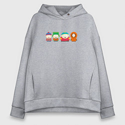 Толстовка оверсайз женская South Park Саус Парк, цвет: меланж