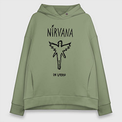 Толстовка оверсайз женская Nirvana In utero, цвет: авокадо