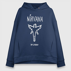Толстовка оверсайз женская Nirvana In utero, цвет: тёмно-синий