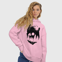 Толстовка оверсайз женская Bear, цвет: светло-розовый — фото 2