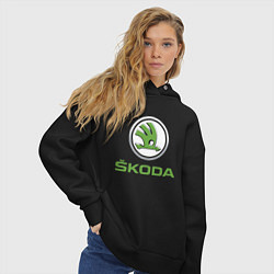 Толстовка оверсайз женская Skoda, цвет: черный — фото 2