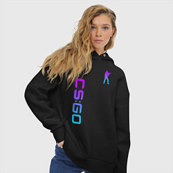 Толстовка оверсайз женская CS GO NEON, цвет: черный — фото 2