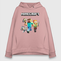 Толстовка оверсайз женская MINECRAFT, цвет: пыльно-розовый