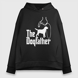 Толстовка оверсайз женская The Dogfather - пародия, цвет: черный