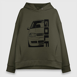Толстовка оверсайз женская Volkswagen Golf Z, цвет: хаки