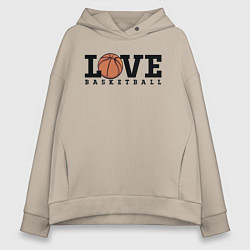 Толстовка оверсайз женская Love Basketball, цвет: миндальный