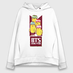 Толстовка оверсайз женская BTS Чики, цвет: белый