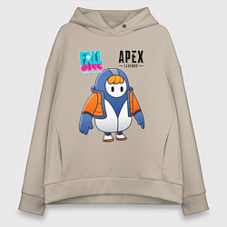 Толстовка оверсайз женская Fall Guys Apex Legends, цвет: миндальный