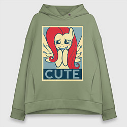 Толстовка оверсайз женская Fluttershy cute, цвет: авокадо
