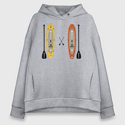 Толстовка оверсайз женская Сап серфинг, цвет: меланж