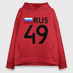 Толстовка оверсайз женская RUS 49, цвет: красный