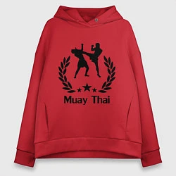 Толстовка оверсайз женская Muay Thai: High Kick, цвет: красный