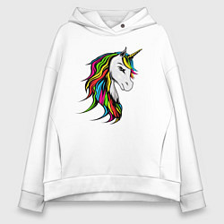 Толстовка оверсайз женская Unicorn of love, цвет: белый