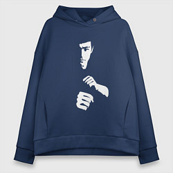 Толстовка оверсайз женская Брюс Ли, цвет: тёмно-синий
