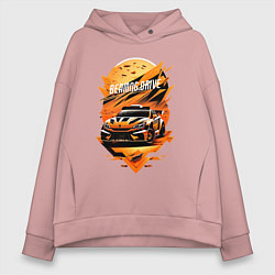Толстовка оверсайз женская BeamNG drive - Air studio, цвет: пыльно-розовый