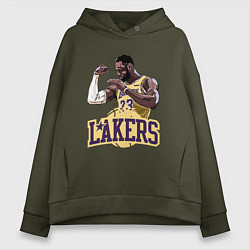 Толстовка оверсайз женская LeBron - Lakers, цвет: хаки