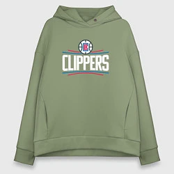 Толстовка оверсайз женская Los Angeles Clippers, цвет: авокадо