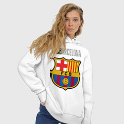 Толстовка оверсайз женская Barcelona FC, цвет: белый — фото 2