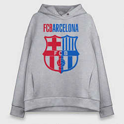 Толстовка оверсайз женская Barcelona FC, цвет: меланж
