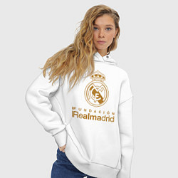 Толстовка оверсайз женская Real Madrid FC, цвет: белый — фото 2