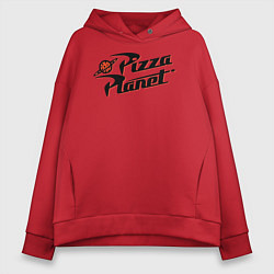 Толстовка оверсайз женская Pizza Planet, цвет: красный