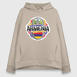 Толстовка оверсайз женская Армения, цвет: миндальный
