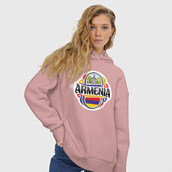 Толстовка оверсайз женская Армения, цвет: пыльно-розовый — фото 2