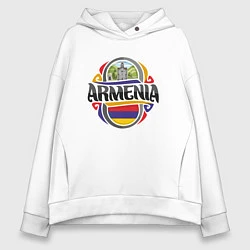 Толстовка оверсайз женская Армения, цвет: белый