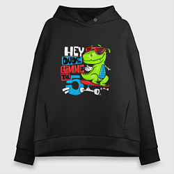 Толстовка оверсайз женская Dino hipster, цвет: черный