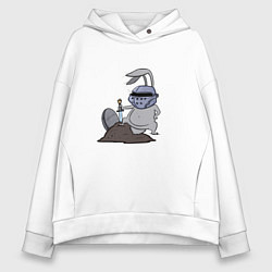 Толстовка оверсайз женская Яков - победитель хейтеров, цвет: белый