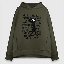 Толстовка оверсайз женская РАЗОЧАРОВАНИЕ, цвет: хаки