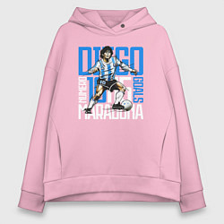 Толстовка оверсайз женская 10 Diego Maradona, цвет: светло-розовый