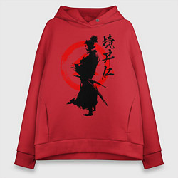 Толстовка оверсайз женская Ghost of Tsushima, цвет: красный