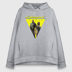 Толстовка оверсайз женская Cyberpunk 2077, цвет: меланж