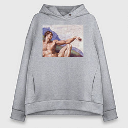 Толстовка оверсайз женская Искусство, цвет: меланж