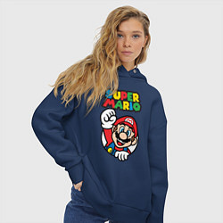 Толстовка оверсайз женская Mario, цвет: тёмно-синий — фото 2