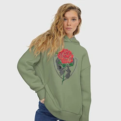 Толстовка оверсайз женская Skull&Rose, цвет: авокадо — фото 2