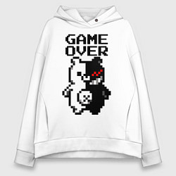 Толстовка оверсайз женская MONOKUMA GAME OVER, цвет: белый